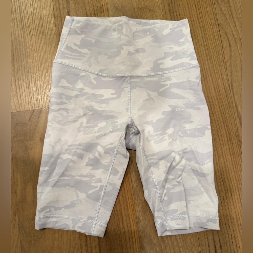 lululemon athletica Gray Camo Bike Shorts